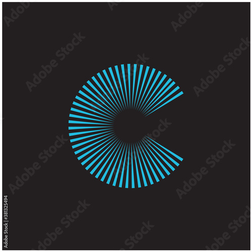Letter C Logo Vector with Circle logo design inspiration, vector
