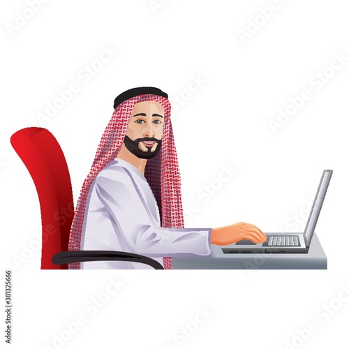 middle eastern businessman working in the office