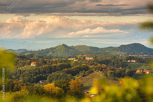 Vineyards in South Styria, beginning of autumn.