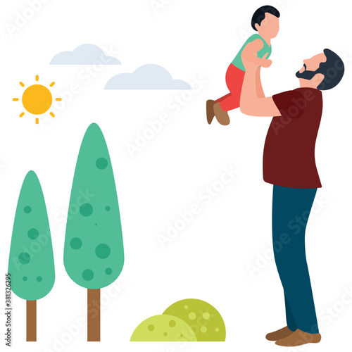 
Fatherhood flat icon design 
