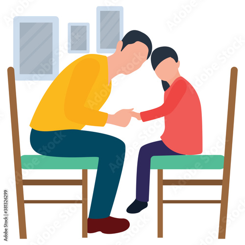 
Father love flat icon vector 
