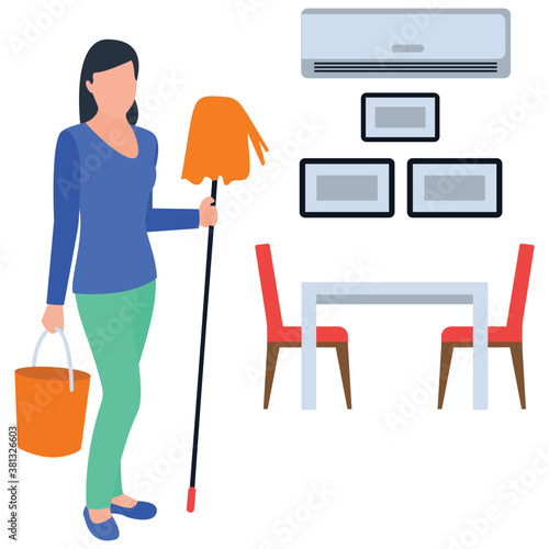 
Household services flat vector icon 

