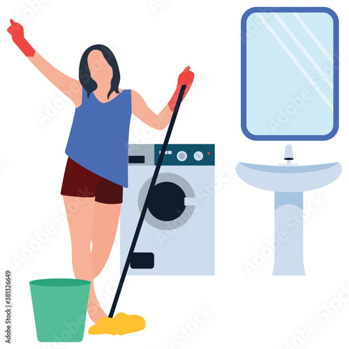 
Household services flat vector icon 
