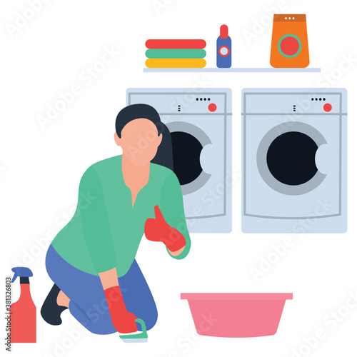 
Household services flat vector icon 
