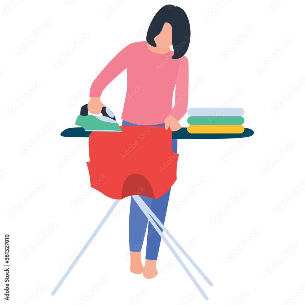 Fototapeta premium Flat vector icon of ironing clothes 