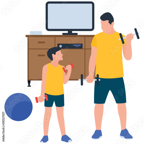 
Flat icon design of bicep muscle, fitness training 
