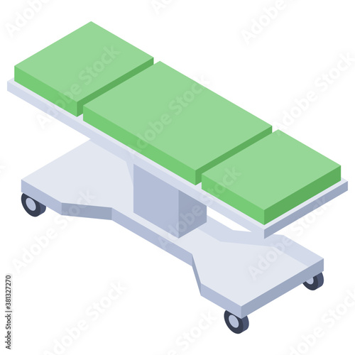 
Stretcher icon, hospital bed vector 
