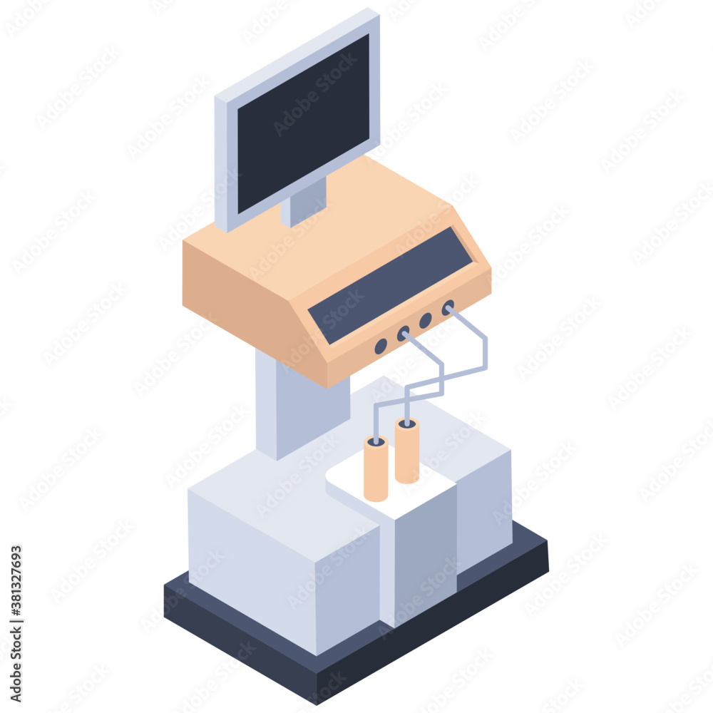 Isometric vector, ultrasound machine icon
Isometric vector, ultrasound machine icon
