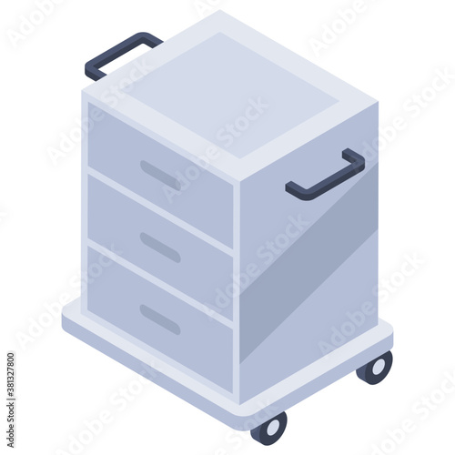 
Drawers icon in isometric vector
