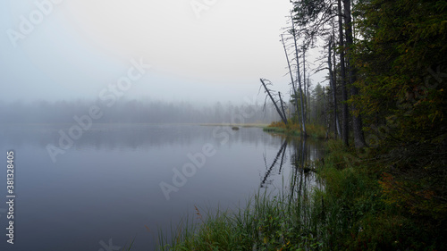 Lake in North Karelia wilderness of Finland. A vast network of well maintained walking and trekking paths crisscross national parks bringing adventurer to many scenic sights and campsites.