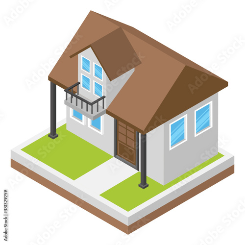
Isometric icon of a house 

