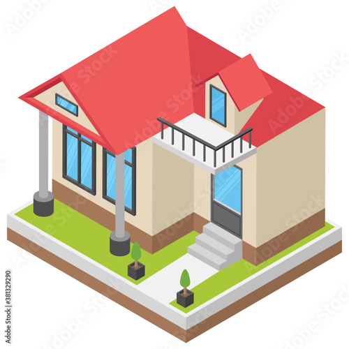 
Isometric icon of a house 
