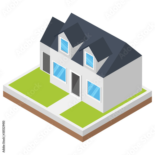 
Isometric icon of a house 
