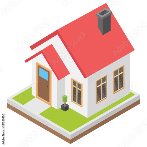 
Isometric icon of a house 
