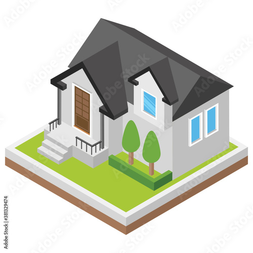 
Isometric icon of a house 
