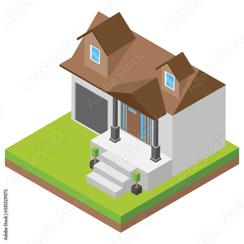 
Isometric icon of a house 
