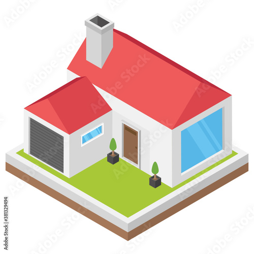 
Isometric icon of a house 

