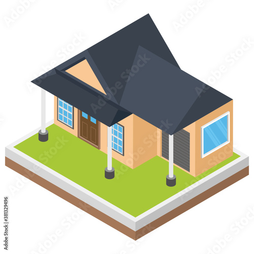 
Isometric icon of a house 
