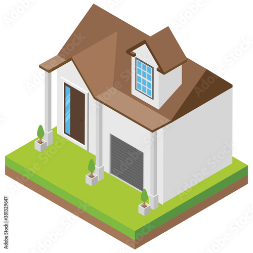 
Isometric icon of a house 
