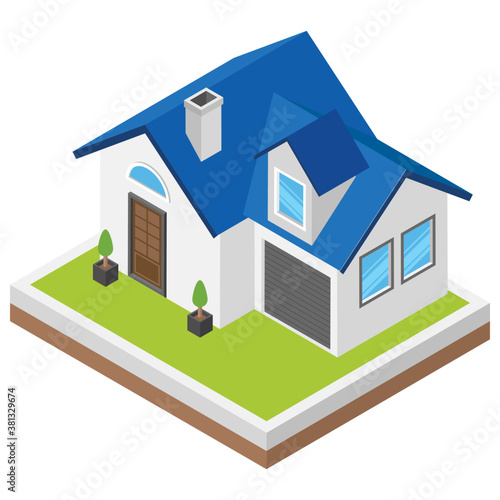 
Isometric icon of a house 
