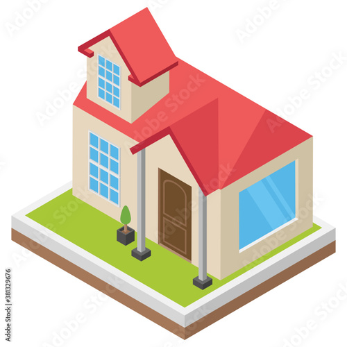 
Isometric icon of a house 
