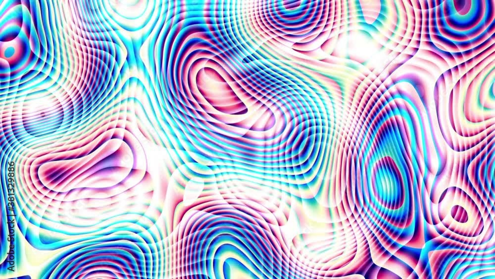 Moving random wavy texture. Psychedelic wavy animated abstract curved shapes. Looping footage. Moving random wavy texture. Psychedelic wavy animated abstract curved shapes. Looping footage.