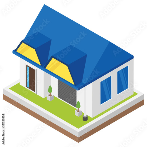 
Isometric icon of a house 
