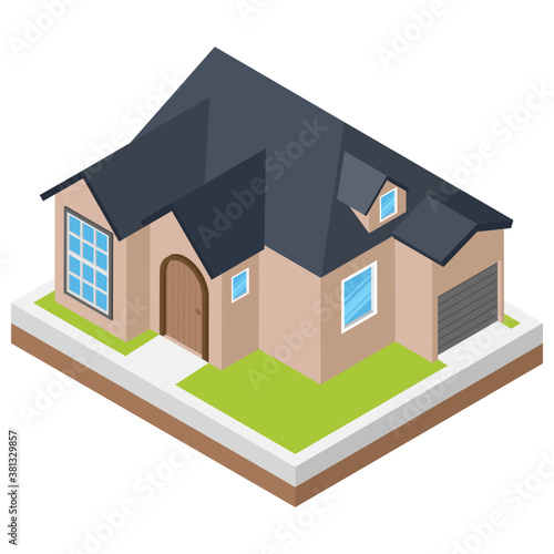 
Isometric icon of a house 

