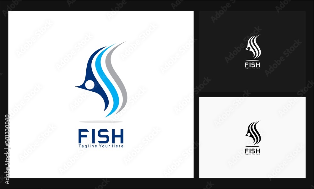 Naklejka premium fish abstract concept design logo