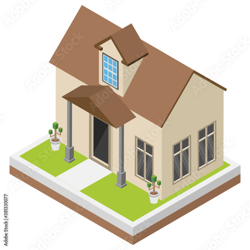 
Modern house isometric icon 
