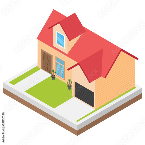 
Modern house isometric icon 
