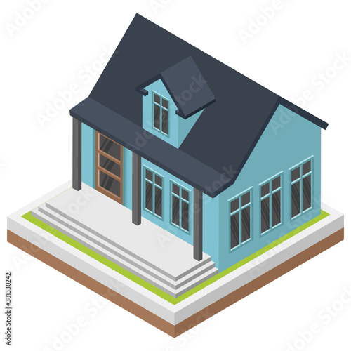 
Modern house isometric icon 

