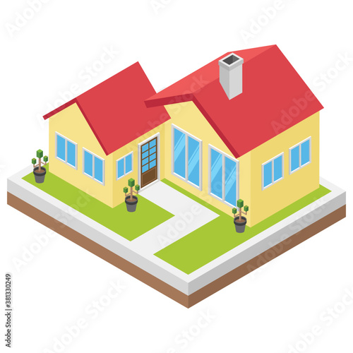 
Modern house isometric icon 
