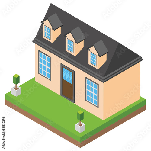 
Modern house isometric icon 
