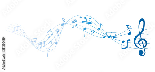 musical notes melody on white background