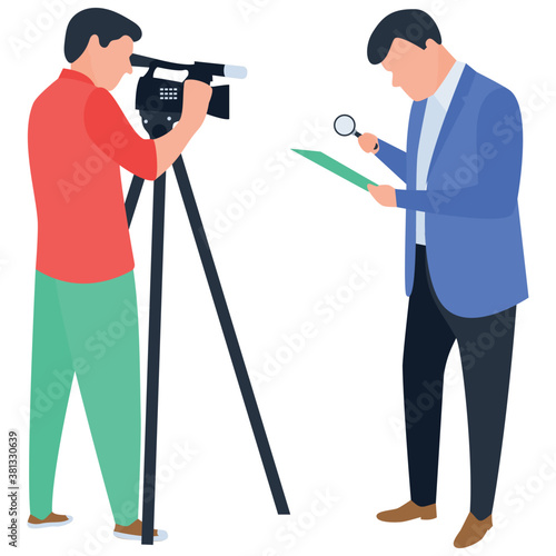 
Photography illustration flat vector, photoshoot concept 
