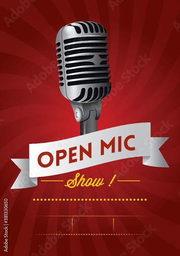 open mic show poster design