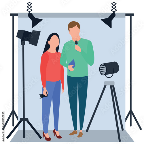 
Photography illustration flat vector, photoshoot concept 
