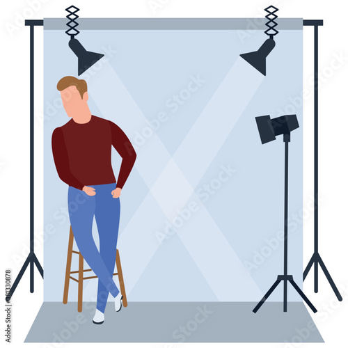
Photography illustration flat vector, photoshoot concept 
