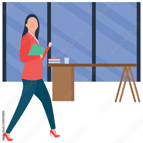 
News channel office flat illustration 
