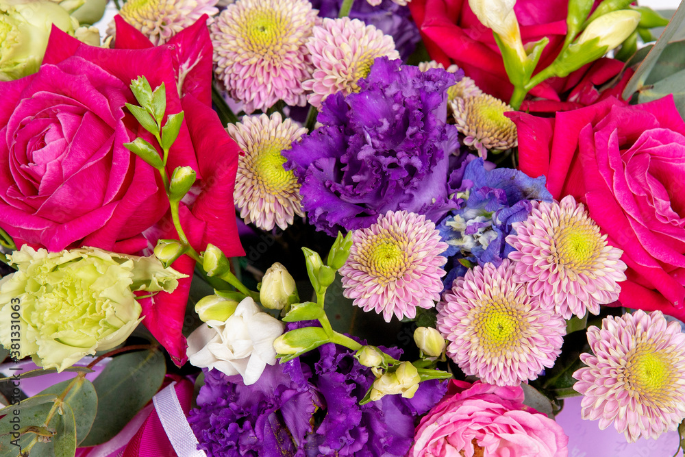 Close-up of a beautiful bouquet. Background from flowers.