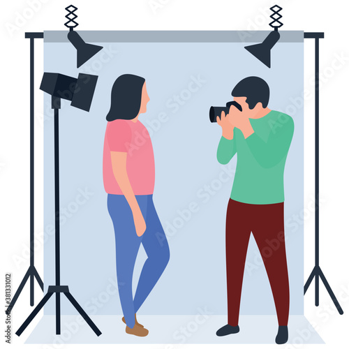 
Photography flat illustration vector, photoshoot concept 
