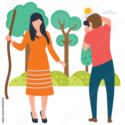 
Photography flat illustration vector, photoshoot concept 
