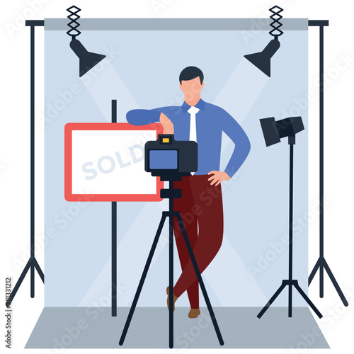 
Photography flat illustration vector, photoshoot concept 
