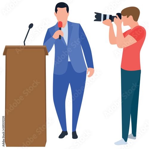 
Photography flat illustration vector, photoshoot concept 
