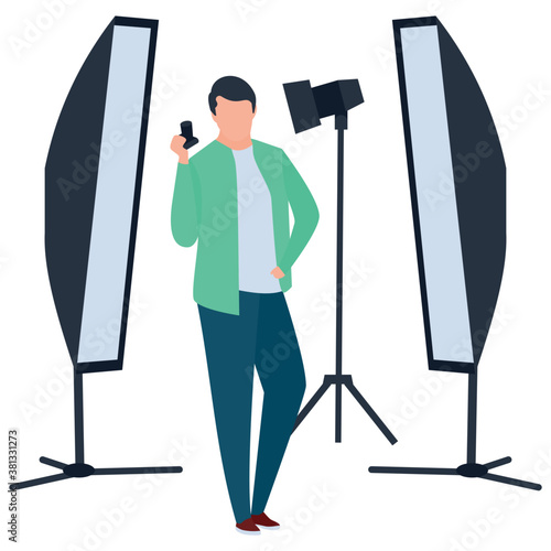 
Photography flat illustration vector, photoshoot concept 
