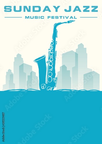 Sunday jazz music festival poster design