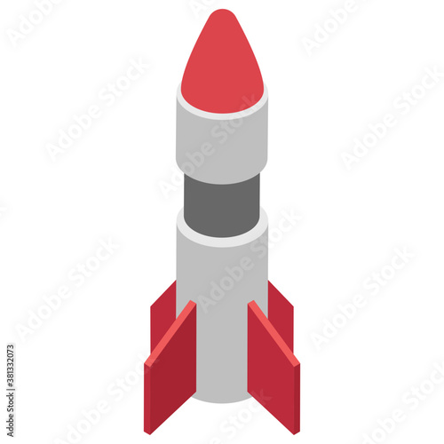 
Missile, isometric vector icon.

