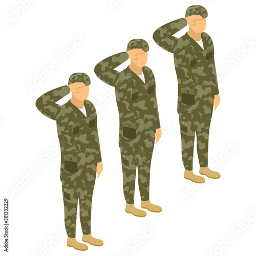 
Soldiers, isometric vector  icon.
