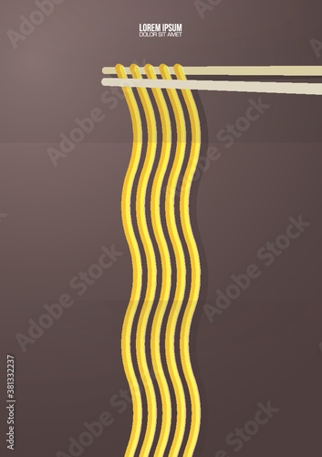 Chopsticks with noodles